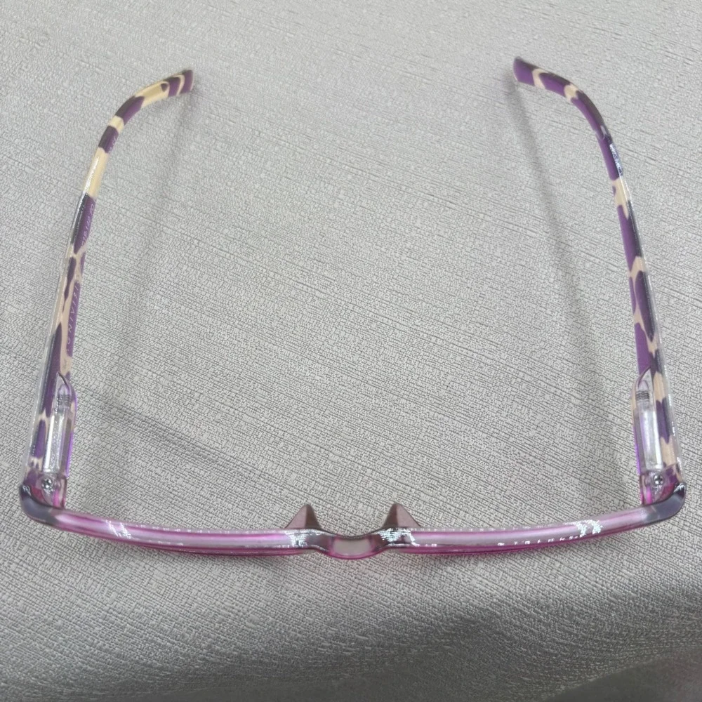Magnivision Reading Glasses Womens +2.00 Purple Giraffe Print Excellent Y2K Chic
